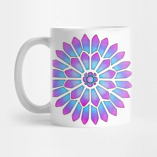 Blue Purple Cloud Stained Glass Floral Mandala Mug